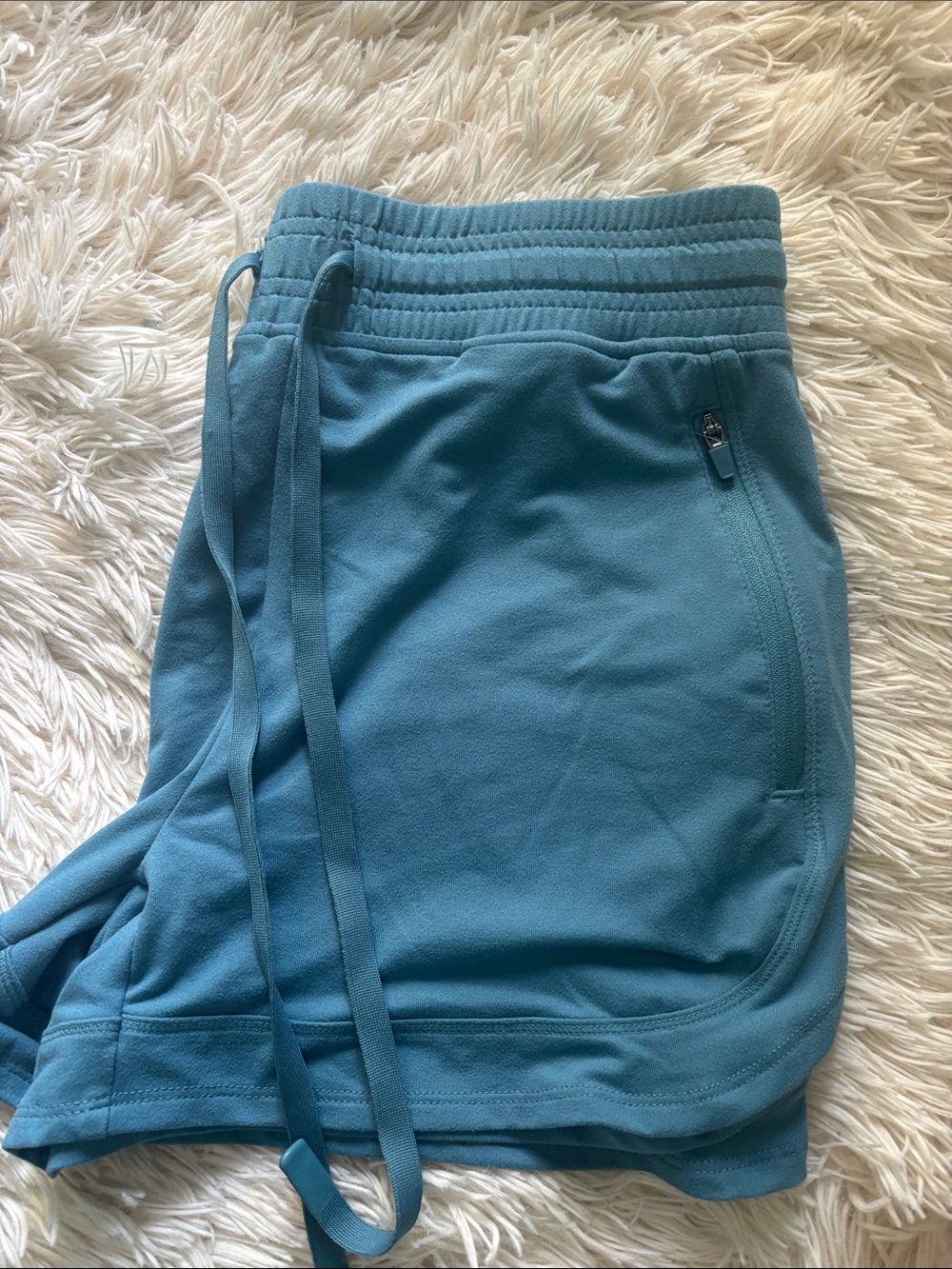 Thread & Supply Sky Blue Elastic Waist Drawstring Shorts